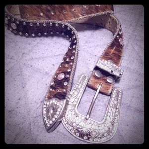 Horse hair and rhinestone belt.